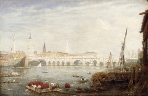 Monumentet og London Bridge, ca. 1820-80